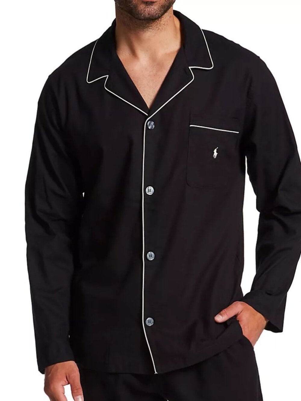 Polo Ralph Lauren Men’s Long Sleeve Pajama Top Shirt Black, Size XL (New)